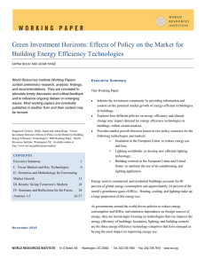 Green Investment Horizons: Effects of Policy on the Market