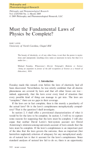 Must the Fundamental Laws of Physics be Complete?