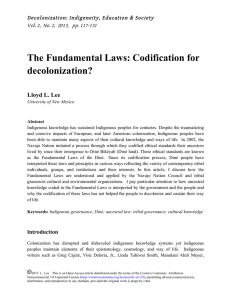 The Fundamental Laws: Codification for decolonization?
