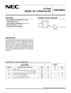 CEL UPB1508GV 3.0 GHz Divide-by-2 Prescaler