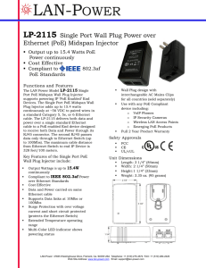 LP2115 Power over Ethernet Wall Wart Single Port Injector