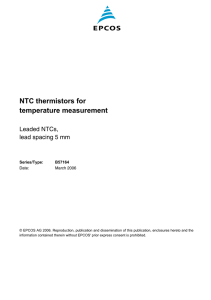 NTC thermistors for temperature measurement Leaded NTCs, lead