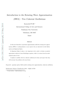 Introduction to the Rotating Wave Approximation (RWA): Two