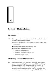 Chapter 4 Federal – State relations