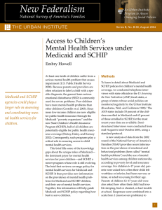 Access to Children`s Mental Health Services under Medicaid and