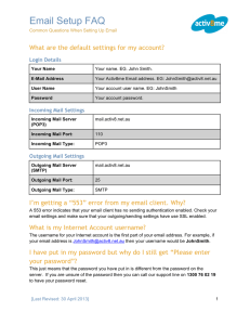 Email Setup FAQ
