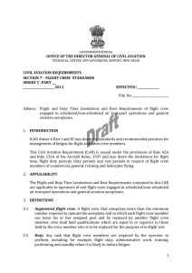 Flight and Duty Time Limitations and Rest Requirements of flight