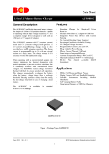 Data Sheet Li-ion/Li Polymer Battery Charger AUR9801C General