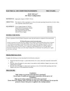 Lab 7 DC Motor Configurations - Electrical and Computer Engineering