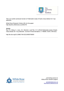 Fabrication study of GaAs mesa diodes for X