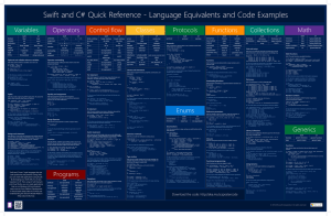 Swift and C# Quick Reference - Language Equivalents