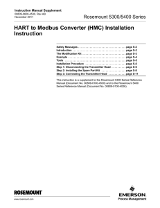 HART to Modbus Converter (HMC)