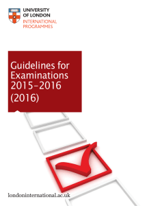 Guidelines for Examinations - University of London International