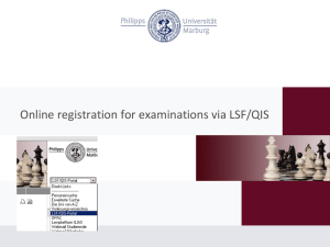 Online registration for examinations via LSF/QIS