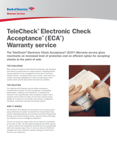 TeleCheck®Electronic Check Acceptance