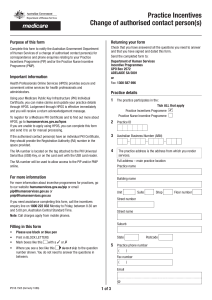 Practice Incentives Change of authorised contact person(s) form