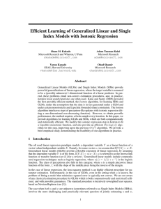 Efficient Learning of Generalized Linear and Single