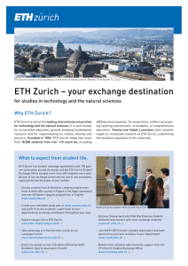 ETH Zurich - your exchange destination