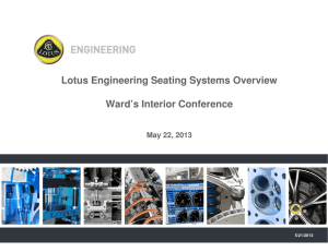 Lotus Engineering Seating Systems Overview Ward`s Interior