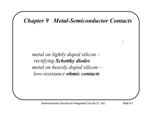 Chapter 9 Metal-Semiconductor Contacts
