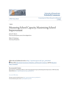 Measuring School Capacity, Maximizing School Improvement