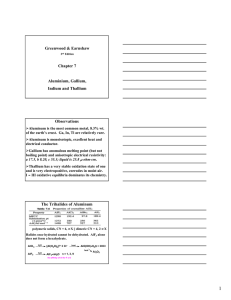 Chapter 7, Aluminium, Gallium, Indium and Thallium