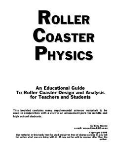 Roller Coaster Physics Part 1A - Virginia Instructors of Physics
