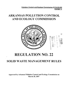 Regulation 22 - Arkansas Department of Environmental Quality