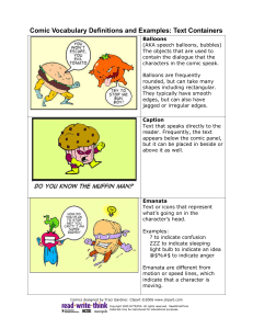 Comic Vocabulary Definitions and Examples: Text