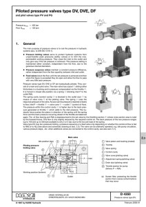 Piloted pressure valves type DV, DVE, DF