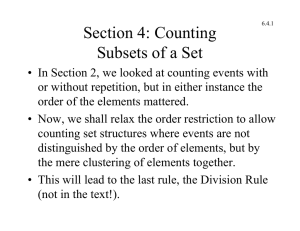 Section 4: Counting Subsets of a Set