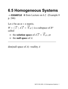 6.5 Homogeneous Systems
