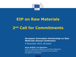 EIP on Raw Materials 2nd Call for Commitments