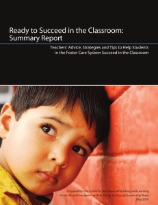 Ready to Succeed in the Classroom: Summary Report