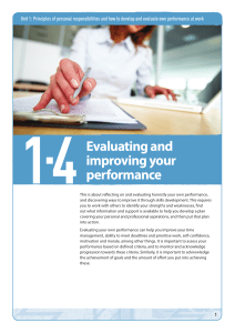 Topic guide 1.4: Evaluating and improving your performance