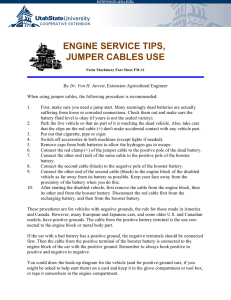Engine Service Tips, Jumper Cable Use
