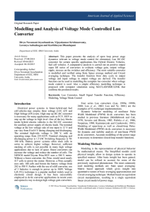 Modelling and Analysis of Voltage Mode Controlled Luo Converter