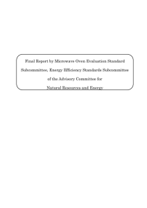 Final Report by Microwave Oven Evaluation Standard