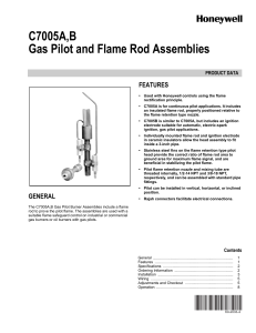 60-2033-4 - C7005A,B Gas Pilot Flame Rod Assemblies
