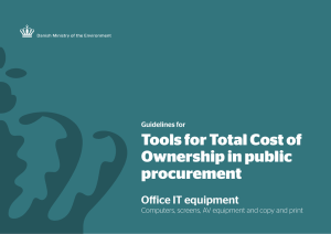 Tools for Total Cost of Ownership in public procurement