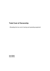 Total Cost of Ownership - Lund University Publications