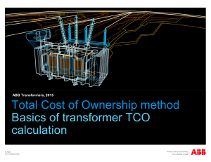 Total Cost of Ownership method Basics of transformer TCO