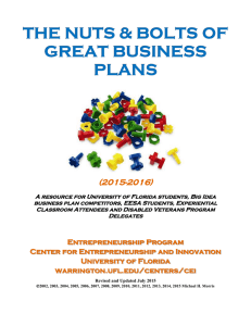 The Nuts and Bolts of Great Business Plans