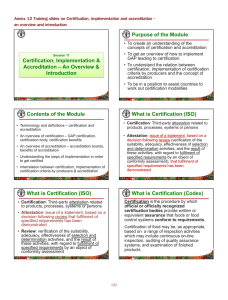 What is Certification (ISO) Certification, Implementation