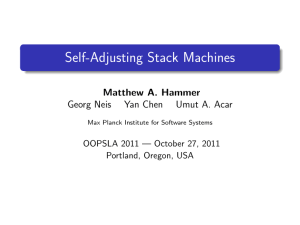 Self-Adjusting Stack Machines