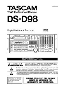 Owner`s Manual (DSD functions only)