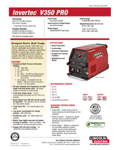 Invertec V350-PRO Product Info