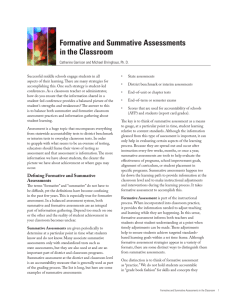 Formative and Summative Assessments in the Classroom