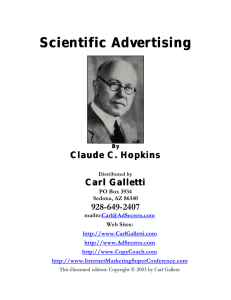 Scientific Advertising Scientific Advertising