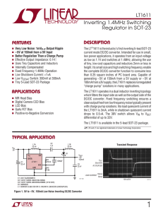 LT1611 - Inverting 1.4MHz Switching Regulator in 5-Lead SOT-23